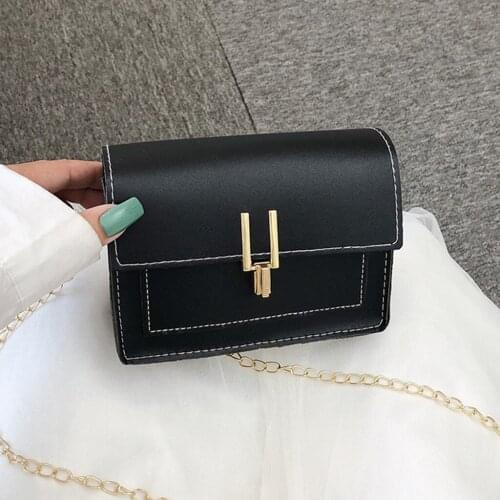 Fashion Simple Small Square Bag Womens Designer Handbag 2020 High-quality PU Leather Hasp Chain Mobile Phone Shoulder bags