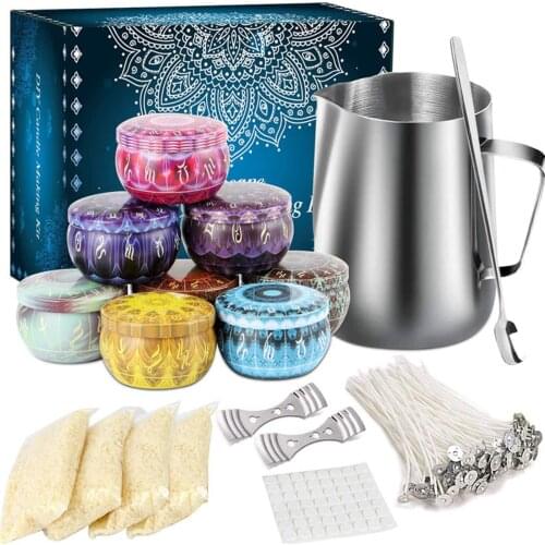 DIY Scented Candle Making Kit Complete Craft Tools Heating Cup Tin Can Wax Core Beeswax Portable Accessories For Beginners