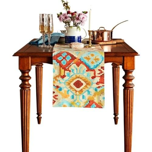 Indian style coffee table table runner American linen waterproof advanced TV cabinet modern table cloth ethnic style