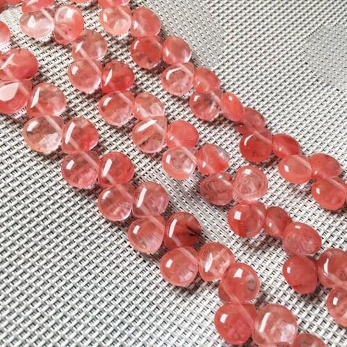 Natural Stone Water Drop Shape Loose Beads Watermelon Red Stone Semi Finished String Bead for Jewelry Making DIY Bracelet Neckla