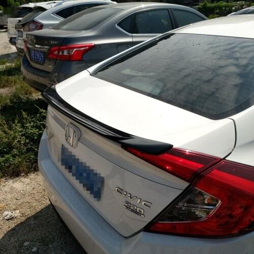 New design high quality ABS material for honda civic 2015 2016 2017 2018 spoiler by primer or black white color paint spoiler