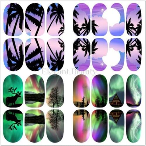 Wholesale New Arrival Nail Art Beauty Stickers Luminous 14 tips all panoramic view full cover nail wrap 100pcs/lot free shipping