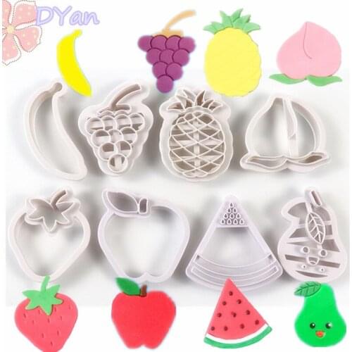 Pineapple Strawberry Watermelon Plastic Cutting Mould Fruit Fondant Biscuit Cake Printing Embossing Baking Mould Cutter
