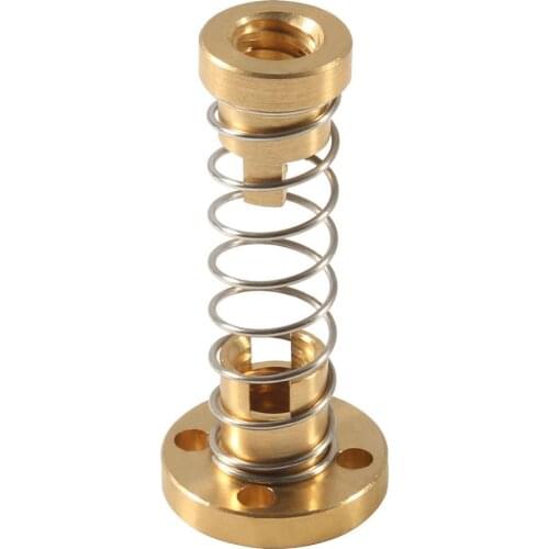 Spring Backlash T8 Loaded Anti Nut Elimination Gap Nut for 8mm Acme Threaded Rod Lead Screws DIY CNC 3D Printer Parts