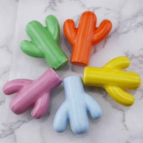 Candy Color Cute Cactus Handle Kids Nursery Room Cabinet Knobs Cupboard Door Furniture Hardware Decorative Pulls