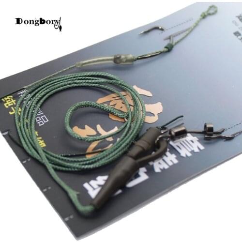1 Set Handmade Carp Fishing Rig Ready Tied Hair Rig with Coated Line Leadcorn Leader Hair Rig For Carp Fishing leader Line