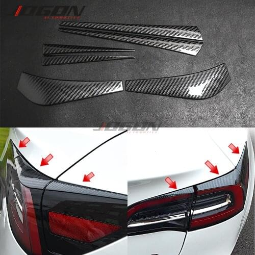 S.Steel 6pcs For Tesla Model 3 2017-2019 Rear Tail Light Taillight Eyelid Eyebrown Splitter Trim Cover Car Accessories