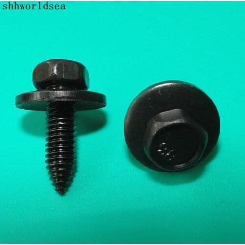 Shhworldsea 100pcs Free Shipping Zinc Black Hexagon Tapping Self-Drilling Screw Fastener Clip