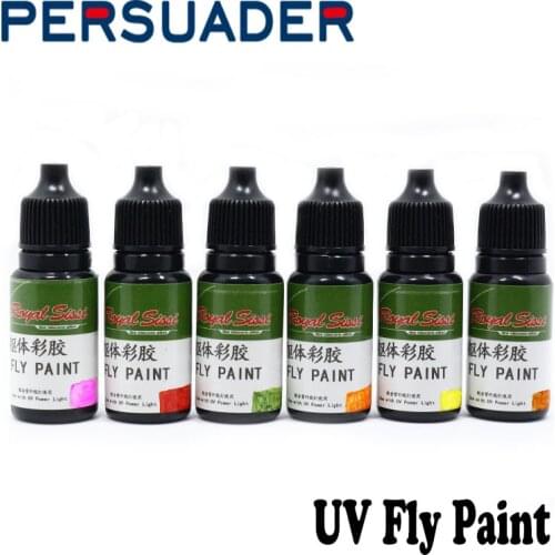 PERSUADER 2bottles professional colorful fly tying UV glue 6optional colors 10ml UV resin cure in seconds fly fishing chemicals