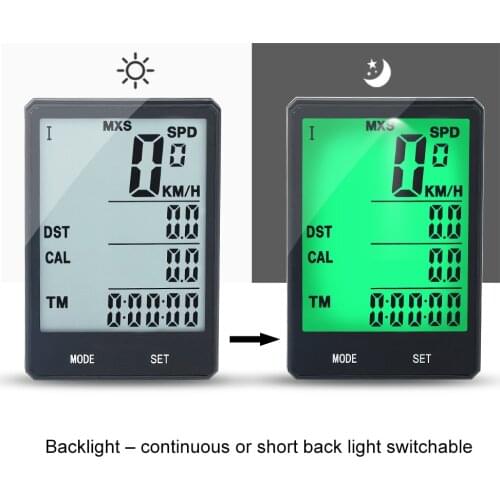 Bicycle Computer Wireless Wired Bike Computer Rainproof Odometer Stopwatch Speedometer 2.8" Large Screen for Cycling CX-9