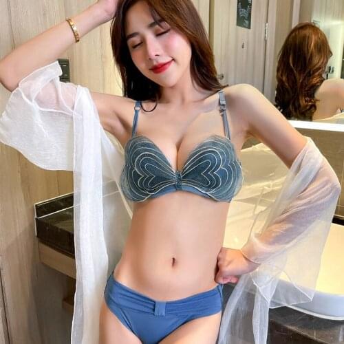 Wasteheart New Women Fashion Green Sexy Lingerie Bralette Push Up Cotton Panties Wireless Bra Sets Underwear A B Female Bras