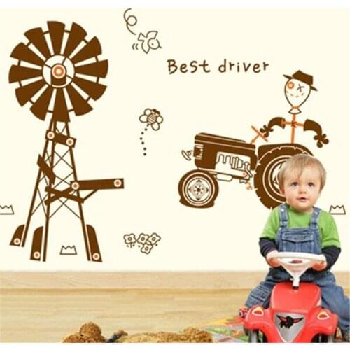 Vivid Simple windmill and scarecrow Diy wall sticker Living room bedroom wall decoration wall stickers for kids rooms