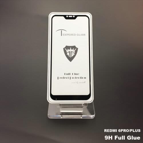 Full AB Glue Cover Tempered Glass Screen Protector for Xiaomi Redmi 6 Pro 3GB 32GB 4GB 32GB 64GB 5.84" Anti fingerprint film