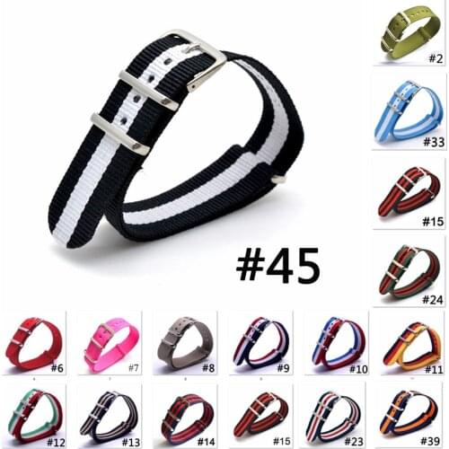 1Pc 16mm 18mm 20mm 22mm Nylon Watch Band Army Sports Nato Strap for DW Watch Nylon Watchband Buckle Belt for Universal Watch