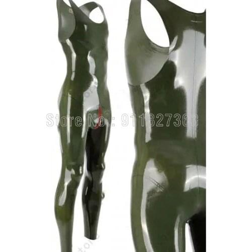 100% Natural Latex Catsuit Mens Latex Gummi Rubber Male Catsuit bodysuit unitard cod piece Customized