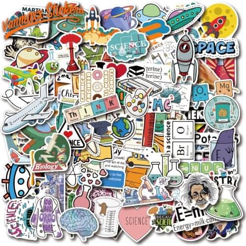 190 PCS Large Pack ‘Knowledge is Power’ modern technology Themed Stickers Waterproof PVC Decal for Laptop Helmet Bicycle Luggage