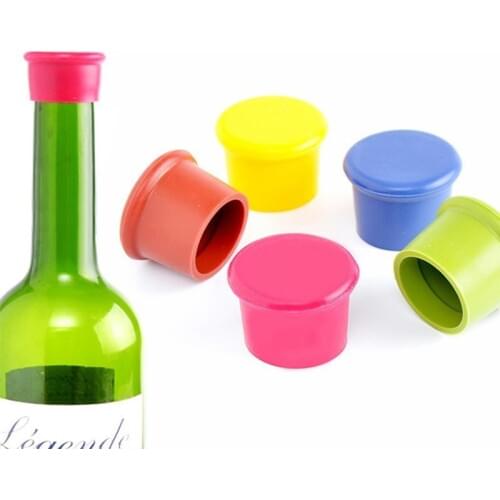 3pcs Multicolor Food Grade Silicone Beer Plug Wine Stopper Bottle Cap Cover Practical Home Kitchen Accessories