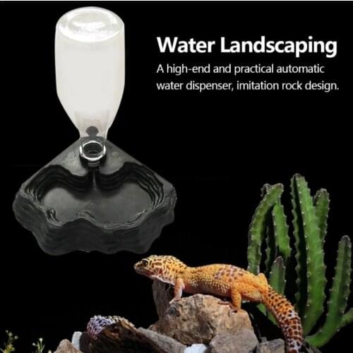 400ML Pet Reptiles Turtles Feeder Water Dispenser Drinking Fountain Dish Bowl Tortoise Lizard Basin Reptile Feeding Box