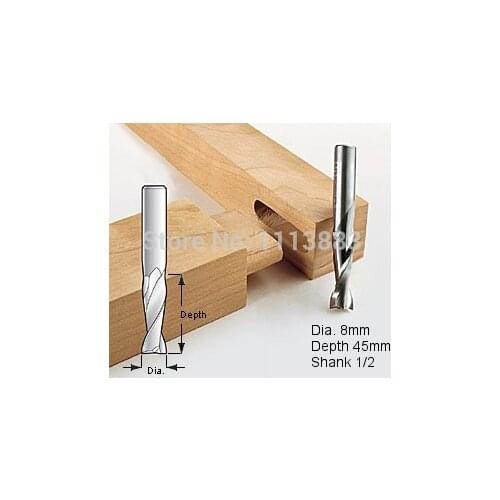 8mm, Upcut Spiral Router Bit, 1/2 Shank, Model 8*45-100 1/2