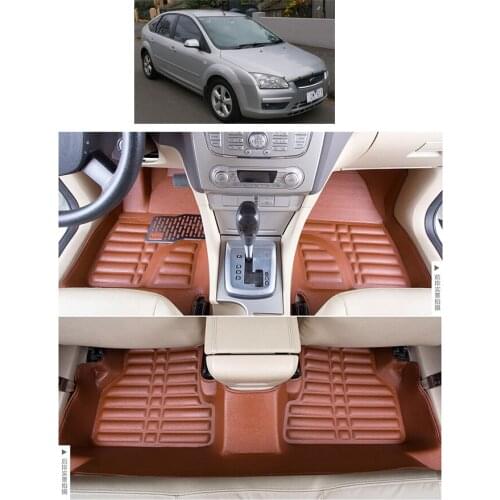 Car accessories fiber leather car floor mats for ford focus mk 2 2004 2010 2009 2008 2006 2005