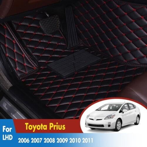Car Floor Mats Rug Auto Interior Leather Accessories Anti-Slip Car Carpets For Toyota Prius 2006 2007 2008 2009 2010 2011