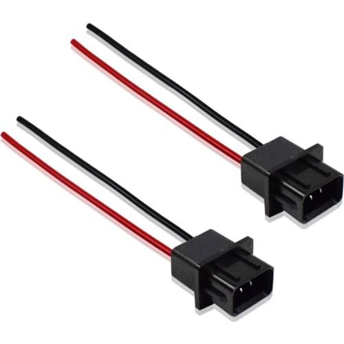 Car Wire Connector For H16 Led Fog Lights 5202 5201 2504 9009 PS24W With Extension Cable High Temperature Resistor Plastic 2Pcs