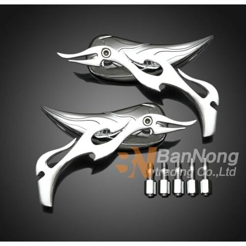 Free Shipping CNC Modified Motorcycle Leaf shape Rearview Mirrors For Harley XL883 1200 48 Road king Dyna V-Rod