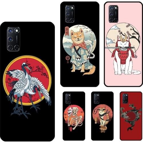 Japanese Style Tiger Cat Shiba Inu Case For OPPO A53 2020 A31 A9 A5 A52 A72 Reno 4 Pro 2 Z A3S A5S A83 A91 A15 Phone Cover