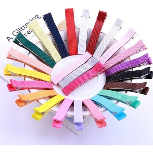 Double Prong Alligator Clips for Women Girl Bow Flower Hair band All Covered Ribbon 6CM Hairpins Accessories 20pcs FJ3202