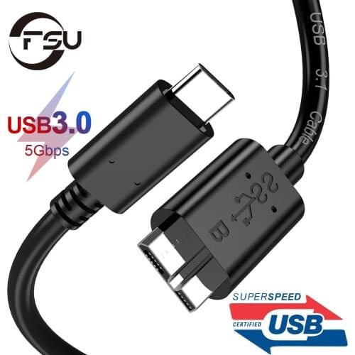 FSU USB C to Micro B 3.0 Cable 5Gbps 3A Fast Data Sync Cord For Macbook Hard Drive Disk HDD SSD Case USB Type C Micro B Cable