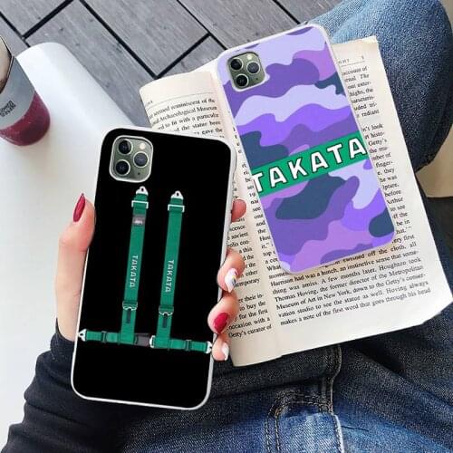 Takata Harness Carbon Camouflage Phone Case Candy Color for iPhone 6 6S 7 8 11 12 XS X SE 2020 XR mini pro Plus MAX funda