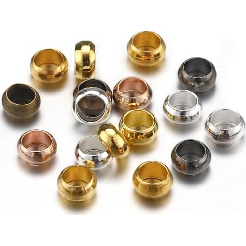 500pcs/lot Copper Ball Crimp Gold End Beads Dia 2/2.5/3mm Big Hole Stopper Spacer Beads For Diy Jewelry Making Findings Supplies