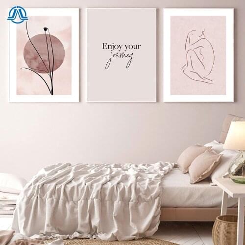 Pink Building Abstract nude woman Nordic Posters And Prints enjoy Wall Art Canvas Painting Wall Pictures For Living Room Decor
