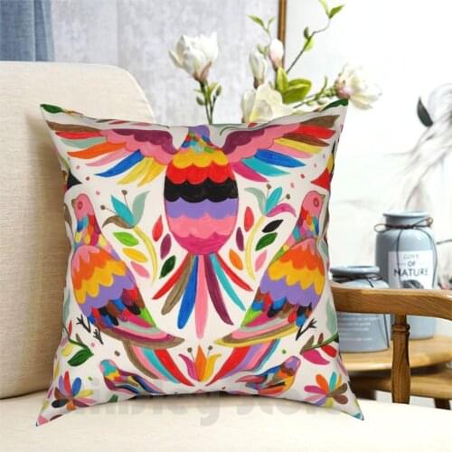Otomi Birds Pillow Case Printed Home Soft Throw Pillow Otomi Folk Artist Mexico Mexican Culture Patterns Jalisco Textile