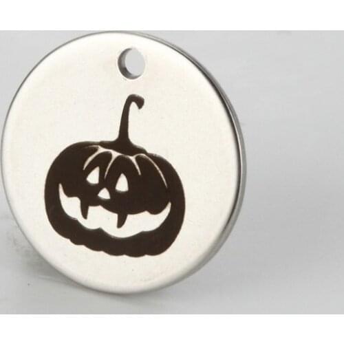 Wholesale stainless steel charms Spooky Jewelry Pendant Halloween Charm Pumkin/Candy/ Ghost/Tombstone 15mm