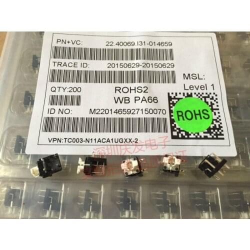 Original new 100% import TC003-N11ACBUGXX-R4T-1 TC003-N11ACA1UGXX-2 light touch switch with green LED lamp side bending