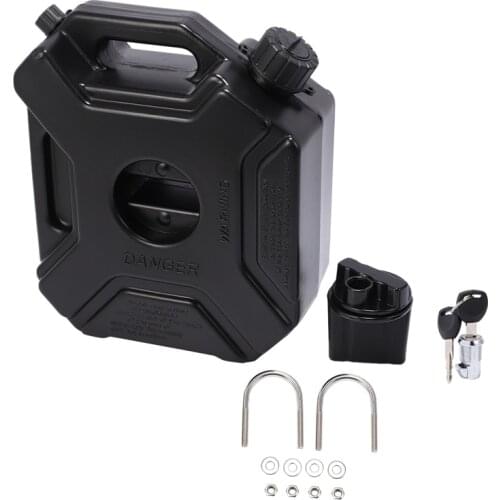5L Liters Black Fuel Tank Can Car Motorcycle Spare Petrol Oil Tank Backup Jerrycan Fuel-Jugs Canister with Lock & Key