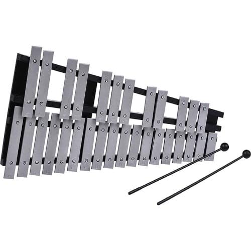 Foldable 30 Note Glockenspiel Xylophone Piano Fleet Glockenspiel Vibraphone Carillon Music Knock Piano Percussion Instrumen KB08