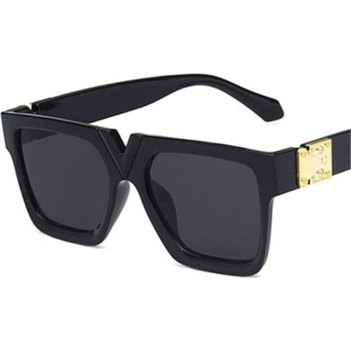 Logo Square Retro Sunglasses Women Luxury Brand Glasses WomenMen Oversized Sunglasses Women Mirror Oculos De Sol Feminino