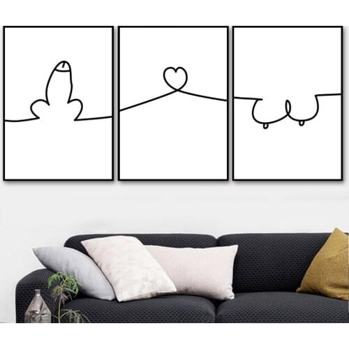 Modern Canvas Printed Nordic Style Simple Lines Poster Home Decoration Painting Wall Art Simple Pictures For Living Room Modular