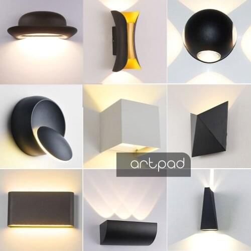 Modern Outdoor Waterproof Wall Lamp Black/White LED Lighting Fixture for Bathroom Hotel Hallway outdoor Wall Decoration Lights