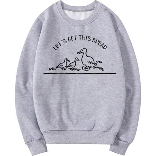 Lets Get This Bread Crewneck Sweatshirt Cute Duck Hoodie Kawaii Clothes Men Women Unisex Fall Spring Sweatshirts Casual Hoodies
