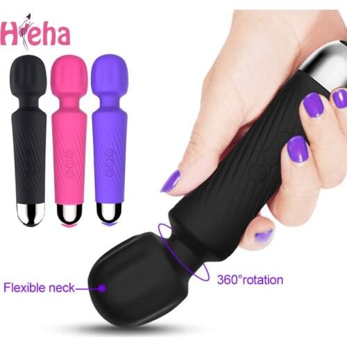 Powerful Clitoris Vibrators USB Recharge Magic Wand AV Vibrator Massager Sexual Wellness Erotic Sex Toys for Women Adult Product