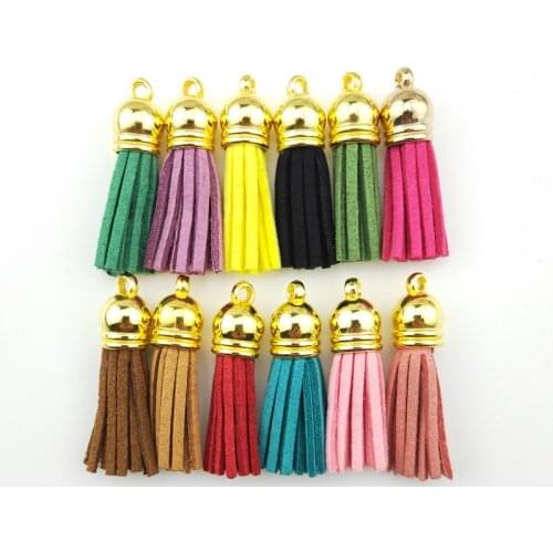 20Pcs/Lot 38mm Vintage Leather Tassels For Keychain Cellphone Straps And DIY Pendant Jewelry Finding Earrings Accessories