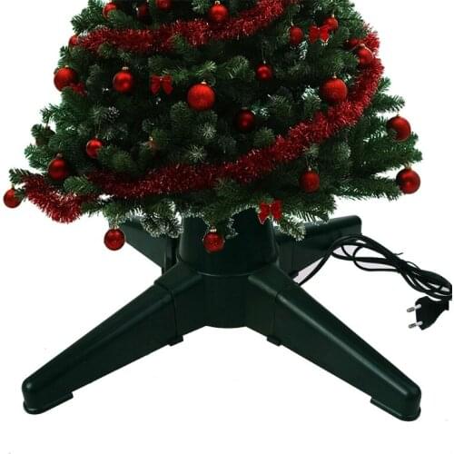 K1KA EU Plug 40/50cm Christmas Tree Electric Rotating Base Stand Plastic Bracket Xmas Tree Bottom Support Holder Christmas Parts