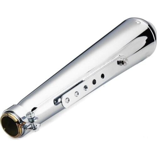 Motorcycle Cafe Racer Exhaust Pipe with Sliding Bracket Matte Silver all