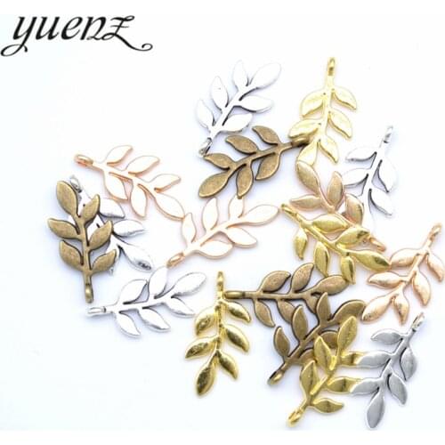 YuenZ 15pcs Antique Silver Plated tree leaf Charms Pendant:DIY for bracelet necklace 24*11mm Q378