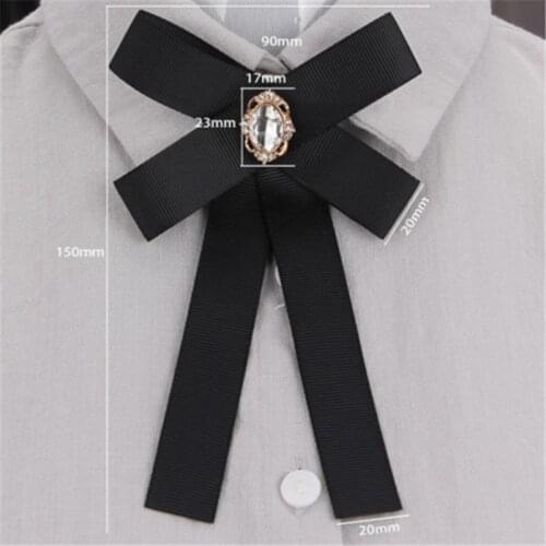 Ribbon Bow Brooch Tie High-grade Flower Brooches Pin Bowknot Bowtie Corsage Black Broche For Women Men Crafts Bouquet Wedding