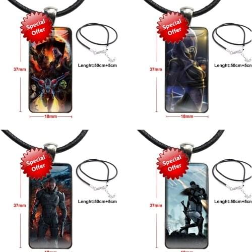 Kaufen For Women Party N7 Mass Effect Design Fashion Vintage Glass Women Rectangle Necklace Pendants