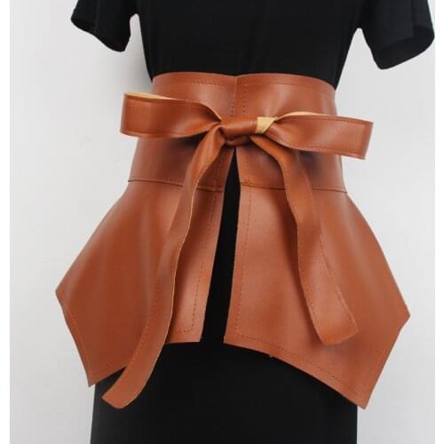 Women Cummerbunds Ruffle Skirt Waist Cover Bandage Decoration Shirt Dress Retro Wide Belt 2021 Waistband Green Black